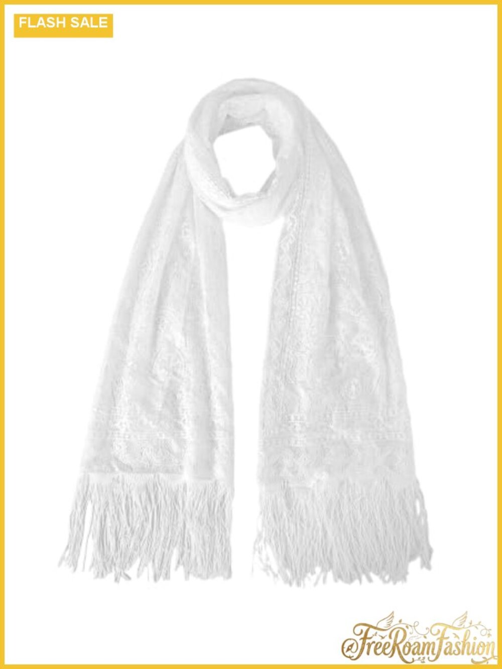 Women Lace Paisley Print Scarf Shawl Lightweight Wrap
